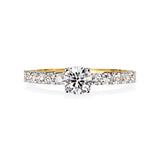 Ivana Jewels Rings Yellow Gold / 14KT Diamond Engagement Ring with Diamond Band