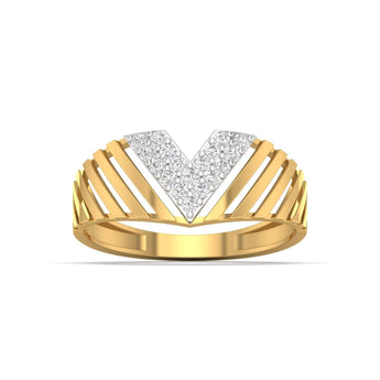 Ivana Jewels Rings Yellow Gold / 14KT Diamond V Ring Rose Gold