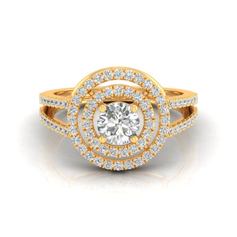 Ivana Jewels Rings Yellow Gold / 14KT Double Halo Engagement Ring