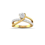 Ivana Jewels Rings Yellow Gold / 14KT Elegant Solitaire Diamond Ring with Twisted Band