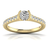 Ivana Jewels Rings Yellow Gold / 14KT Embroider With Solitaire Diamond Ring