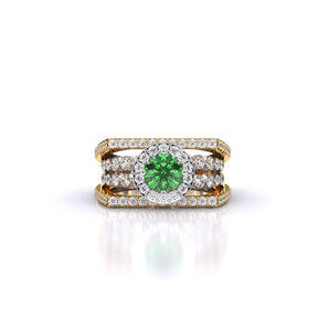 Ivana Jewels Rings Yellow Gold / 14KT Emerald Aura Ring