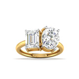 Ivana Jewels Rings Yellow Gold / 14KT Emerald & Oval Engagement Ring