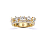 Ivana Jewels Rings Yellow Gold / 14KT Fancy & Round Shape Diamonds Ladies Cocktail Ring