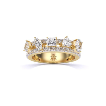 Ivana Jewels Rings Yellow Gold / 14KT Fancy & Round Shape Diamonds Ladies Cocktail Ring