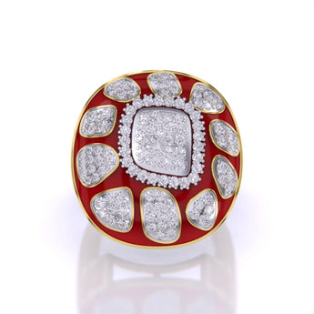 Ivana Jewels Rings Yellow Gold / 14KT Gold & Diamond Traditional Cocktail Ring