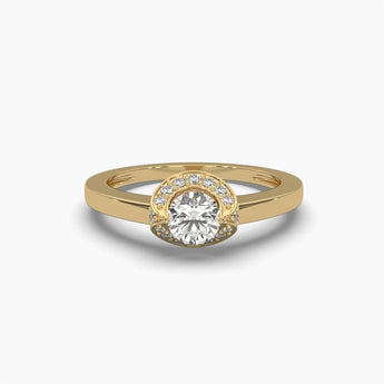 Ivana Jewels Rings Yellow Gold / 14KT Halo Solitaire Classic Center piece Ring