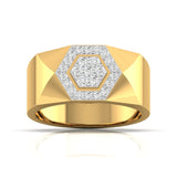 Ivana Jewels Rings Yellow Gold / 14KT Hexagon Halo Men's Ring