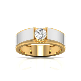 Ivana Jewels Rings Yellow Gold / 14KT Luxurious Dual-Tone Wedding Ring with Diamond Center