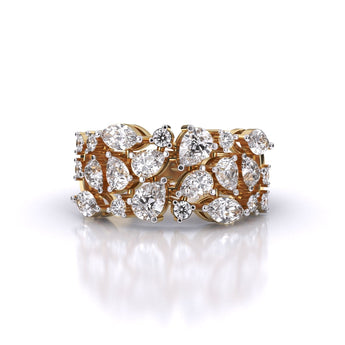 Ivana Jewels Rings Yellow Gold / 14KT Multi Shape Diamond Cascade Ring