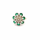 Ivana Jewels Rings Yellow Gold / 14KT Pear & Round Shape Diamonds Studded Ring