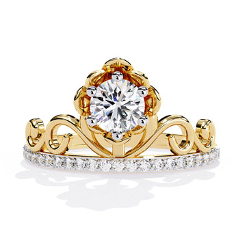 Ivana Jewels Rings Yellow Gold / 14KT Queen Elegance Diamond Crown Ring