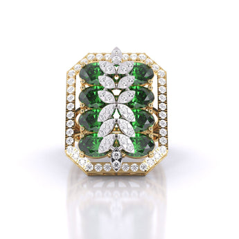 Ivana Jewels Rings Yellow Gold / 14KT Rectangle Emerald Ring