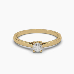 Ivana Jewels Rings Yellow Gold / 14KT Round Cut Small Diamond Ring