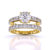 Ivana Jewels Rings Yellow Gold / 14KT Scalloped Engagement Ring & Wedding Band