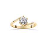Ivana Jewels Rings Yellow Gold / 14KT Simplicity Curve Solitaire Ring
