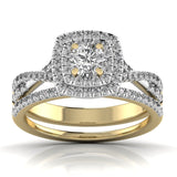 Ivana Jewels Rings Yellow Gold / 14KT Solitaire Halo Band Ring