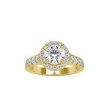 Ivana Jewels Rings Yellow Gold / 14KT Solitaire Halo Round Cut Diamond Engagement Ring