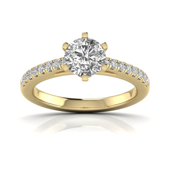 Ivana Jewels Rings Yellow Gold / 14KT Sparkle Round Cut Diamond Ring