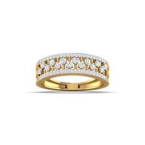 Ivana Jewels Rings Yellow Gold / 14KT Sparkling Platinum Diamond Eternity Band