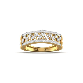 Ivana Jewels Rings Yellow Gold / 14KT Sparkling Platinum Diamond Eternity Band
