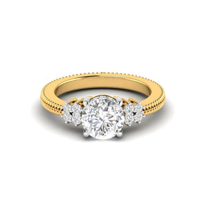 Ivana Jewels Rings Yellow Gold / 14KT Three Stone Gold Engagement Ring