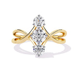 Ivana Jewels Rings Yellow Gold / 14KT Trio Diamond Ring