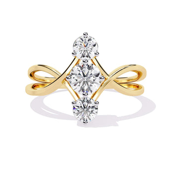 Ivana Jewels Rings Yellow Gold / 14KT Trio Diamond Ring
