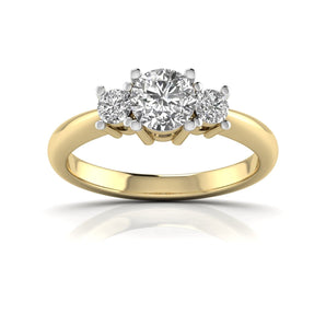 Ivana Jewels Rings Yellow Gold / 14KT Triple Head Diamond Ring