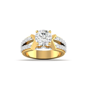 Ivana Jewels Rings Yellow Gold / 14KT Unique Double Band Diamond Ring for Engagement