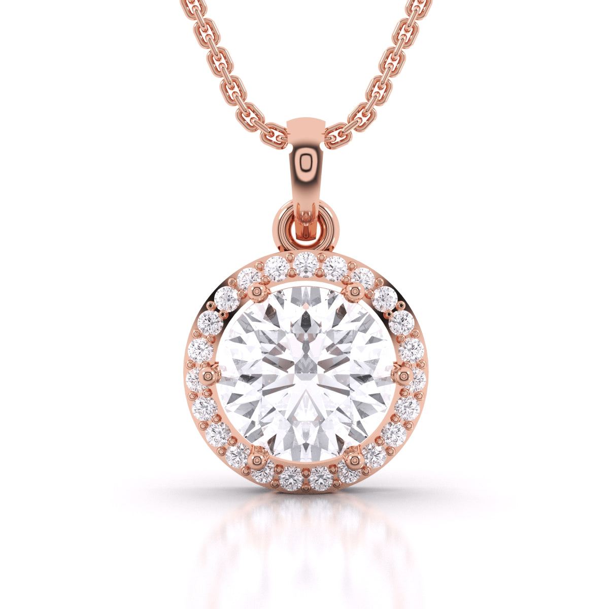 4.3 Carat Solitaire Cubic Zirconia Circle Pendant