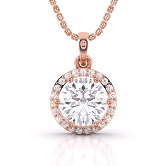 4.3 Carat Solitaire Cubic Zirconia Circle Pendant