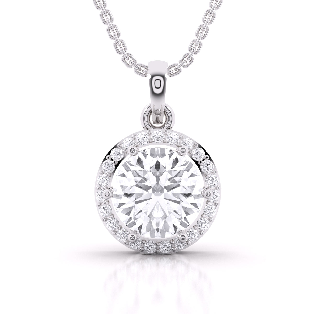 4.3 Carat Solitaire Cubic Zirconia Circle Pendant