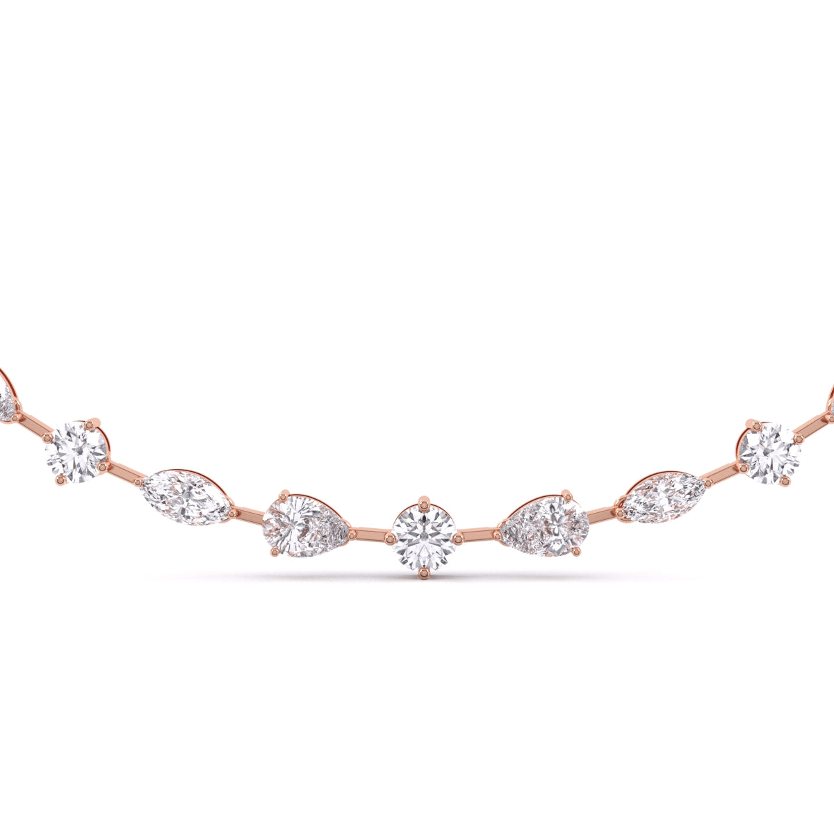 Centre Solitaire Round & Mixed Fancy Shape Diamonds Necklace