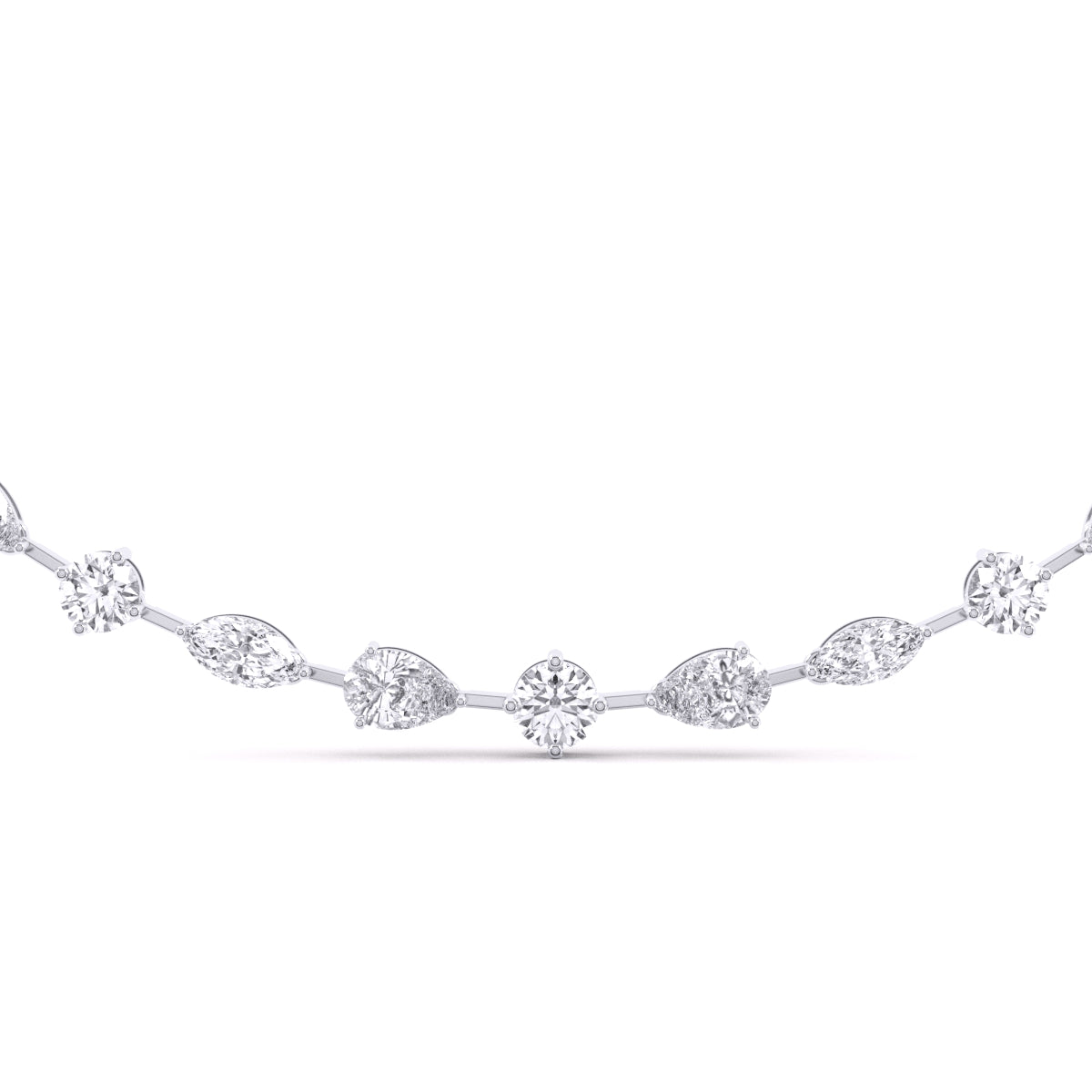 Centre Solitaire Round & Mixed Fancy Shape Diamonds Necklace