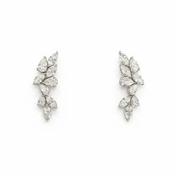 Dazzling Marquise Cut Diamond Vine Ear Climber Earrings