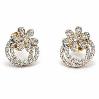 Elegant Diamond Blossom Earrings