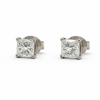 Diamond Stud Earrings in White Gold
