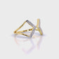 Geometric Diamond Open Ring