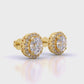 Round Brilliant Cut Diamond Halo Earrings