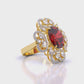 1 Carat Oval Coloured Stone & Diamonds Ring