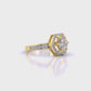 1 Carat Vintage Hexagonal Halo Ring