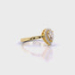 Simple Teardrop Halo Diamond Ring