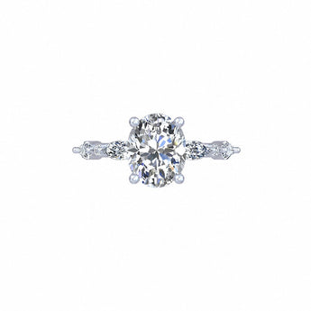 2.3 Oval Cut Solitaire Diamond Ring