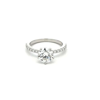 1.93 Carat Diamond Ring with Radiant Pavé Diamond Accents
