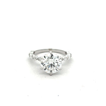 3.31 Carat Round Diamond Engagement Ring 
