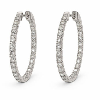 Large Inside-Out Diamond Hoop Earrings in 18KT White Gold